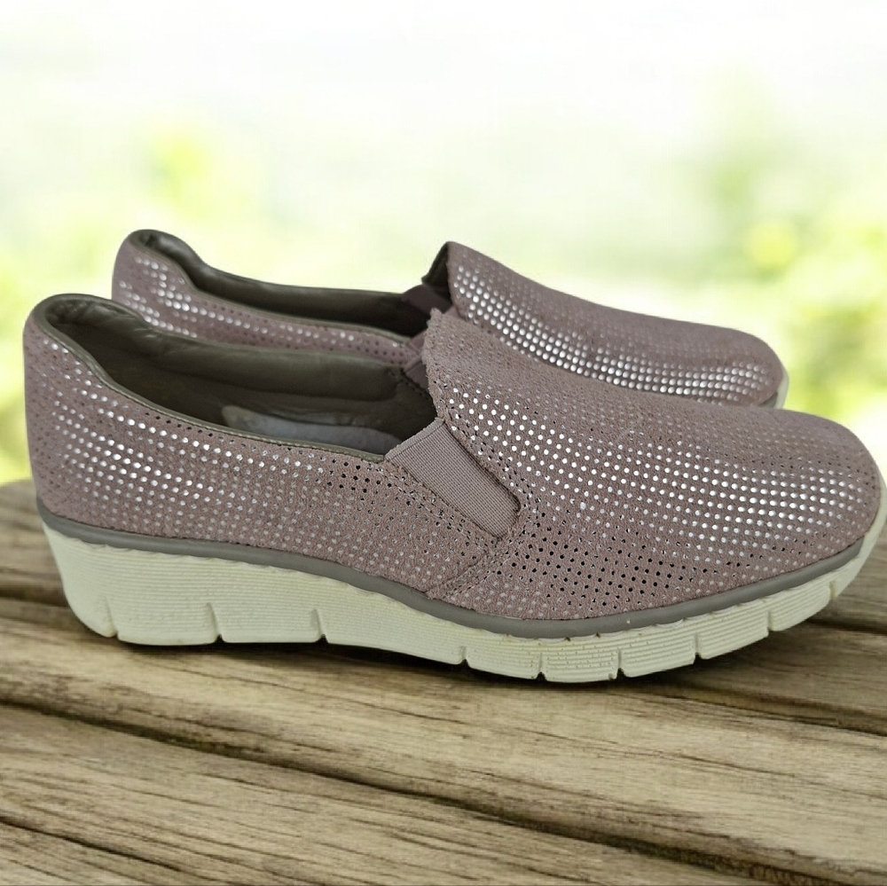 Rieker Suede Leather Confort Slip On Shoes Walking Loaker Size 36